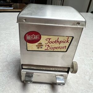 Toothpick Dispenser vintage stainless steel